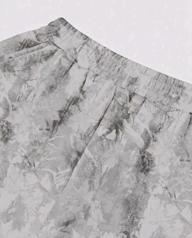 Pantalon holgado con estampado gris - 4
