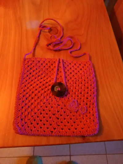 Cartera tejida amarilla - miniatura 2
