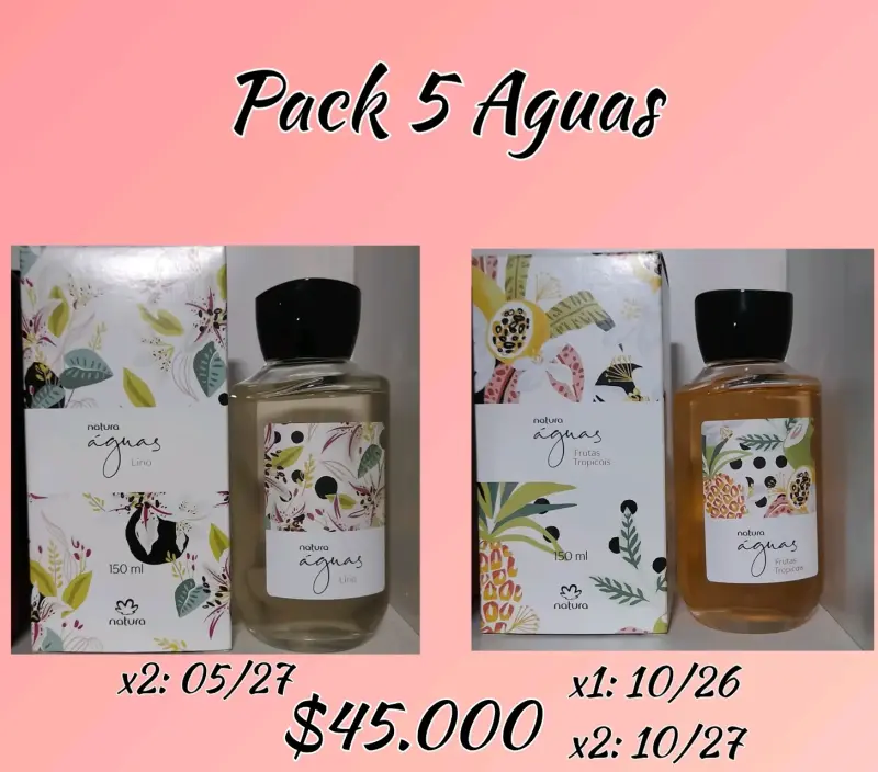 Pack 5 Perfumes Natura Águas