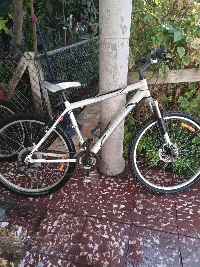 Bicicleta de montaña blanca