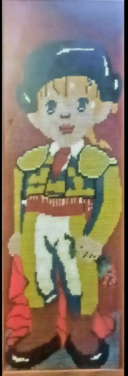 Cuadro bordado en punto cruz de torero - 1
