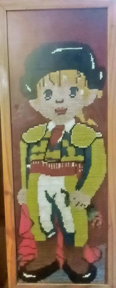 Cuadro bordado en punto cruz de torero - miniatura 2