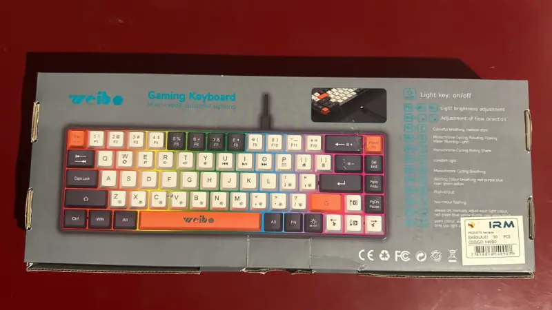 Teclado mecánico Weibo color crema y naranja - 3