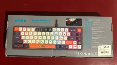 Teclado mecánico Weibo color crema y naranja - miniatura 3