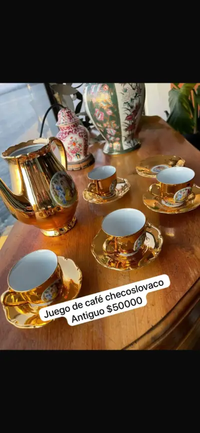 Juego de café checoslovaco antiguo - miniatura 1