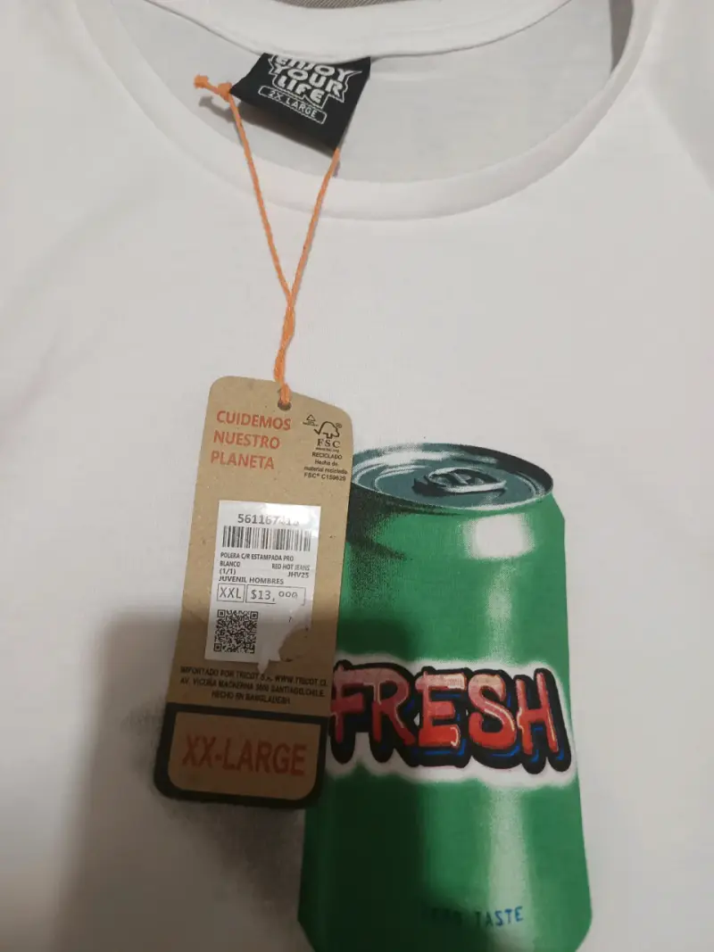Polera blanca estampado lata FRESH - 2
