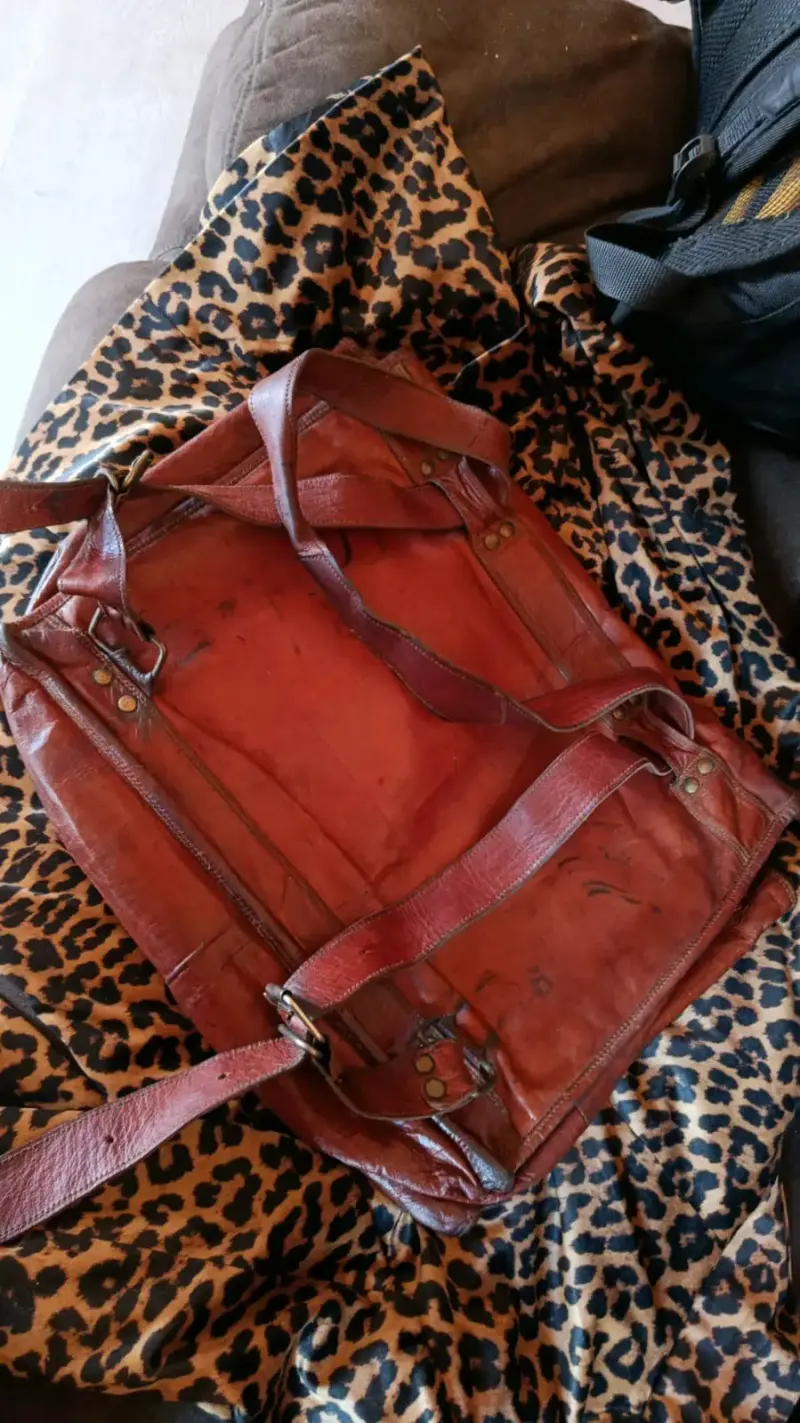 Bolso de cuero marrón vintage - 2