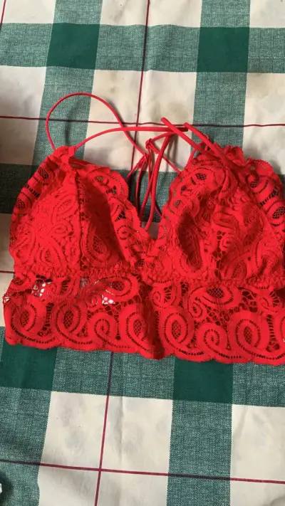 Top encaje rojo mujer - miniatura 1