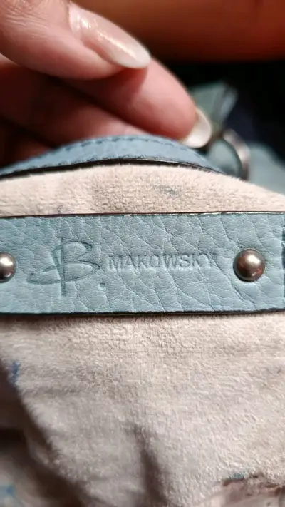 Cartera de cuero beige - miniatura 2
