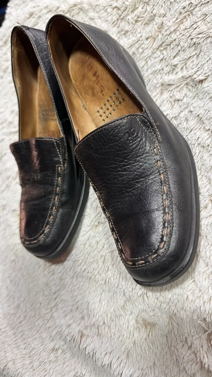 Mocasines de cuero negro - 1