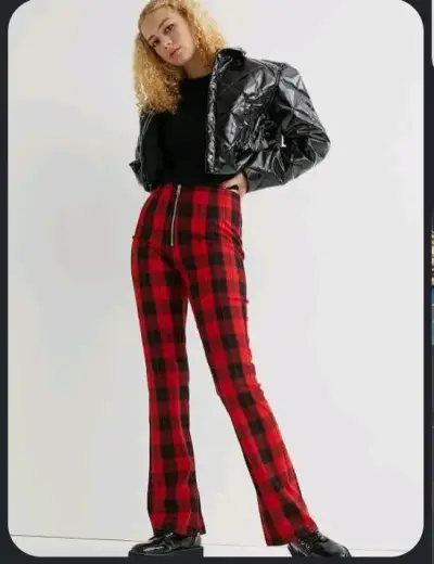 pantalón a cuadros rojo H&M - miniatura 1