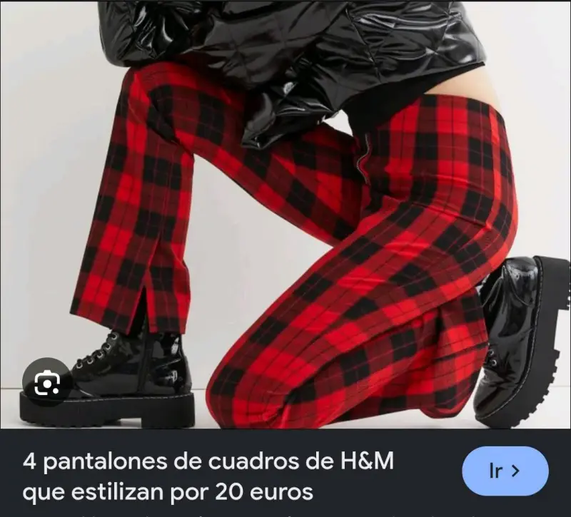 pantalón a cuadros rojo H&M - 2