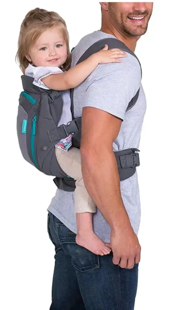 Mochila portabebé gris