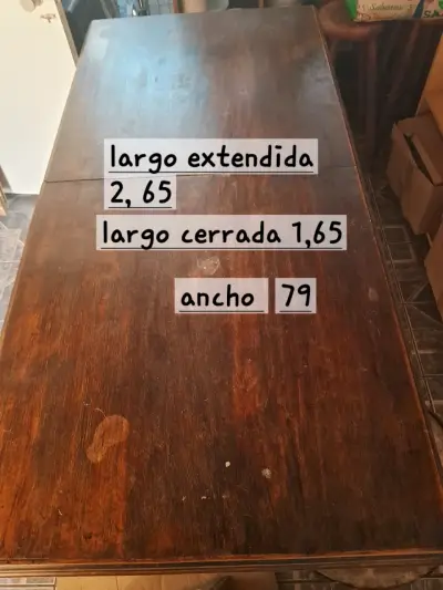 Mesa de madera masisa extensible - miniatura 1