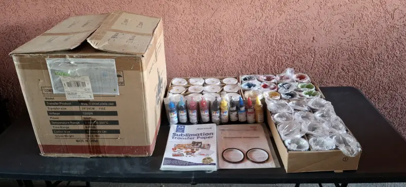 Maquina estampadora multifuncional e insumos