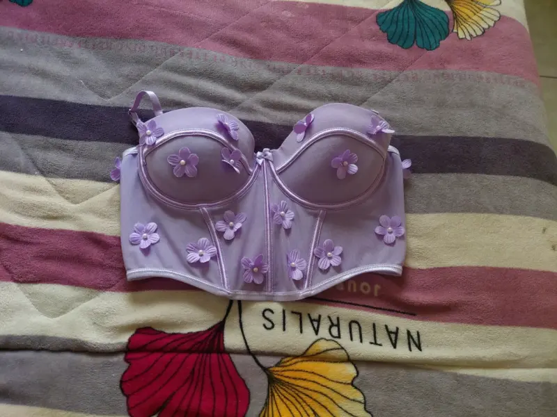 Corset lila con flores - 1