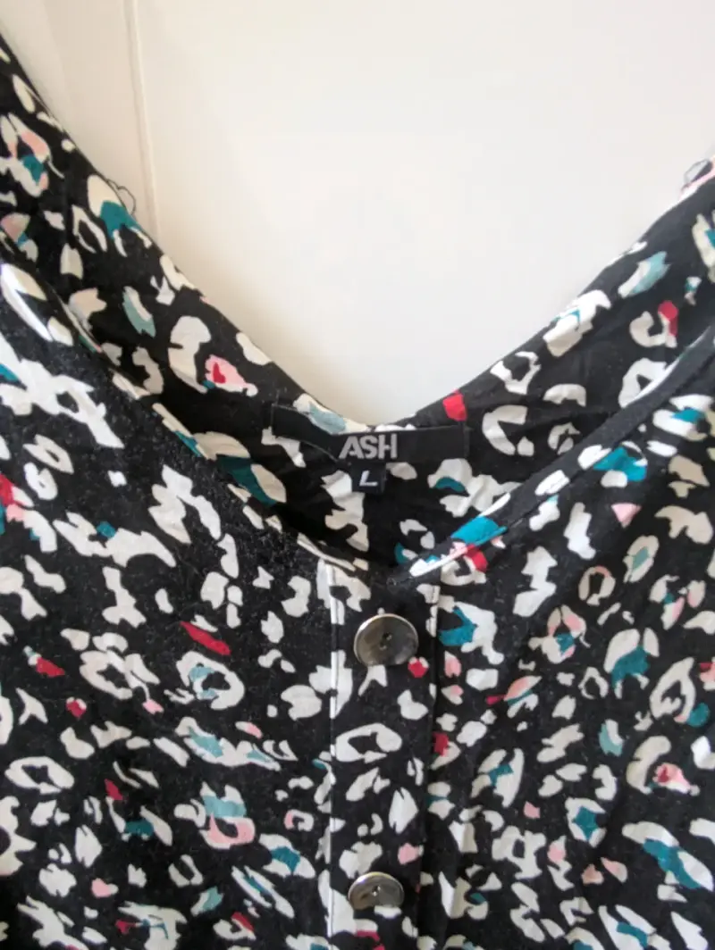Vestido negro estampado - 2