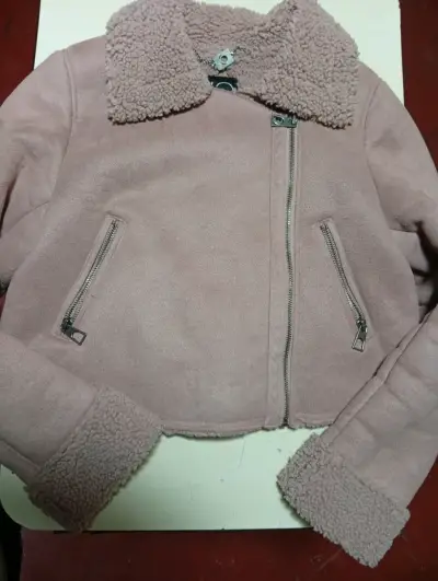 Chaqueta de gamuza con  polar rosada - miniatura 2