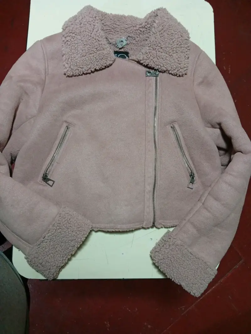 Chaqueta de gamuza con  polar rosada - 3