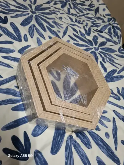 Estante hexagonal triple negro - miniatura 2