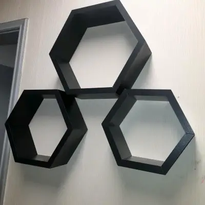 Estante hexagonal triple negro - miniatura 4