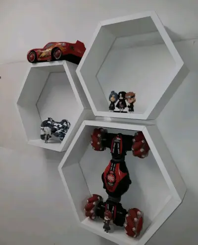 Estante hexagonal triple negro - miniatura 5
