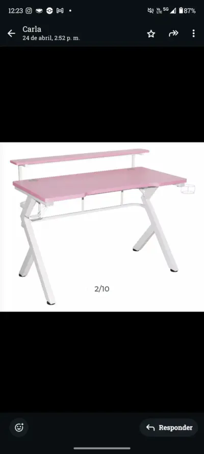 Escritorio rosa moderno grande - miniatura 1