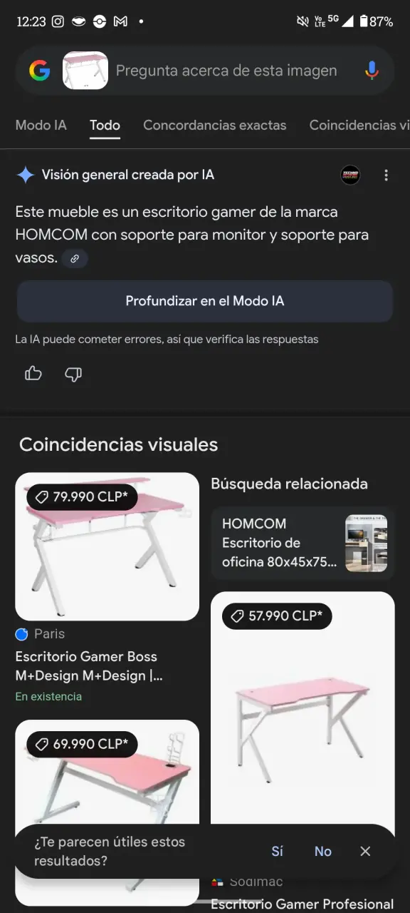 Escritorio rosa moderno grande - 2