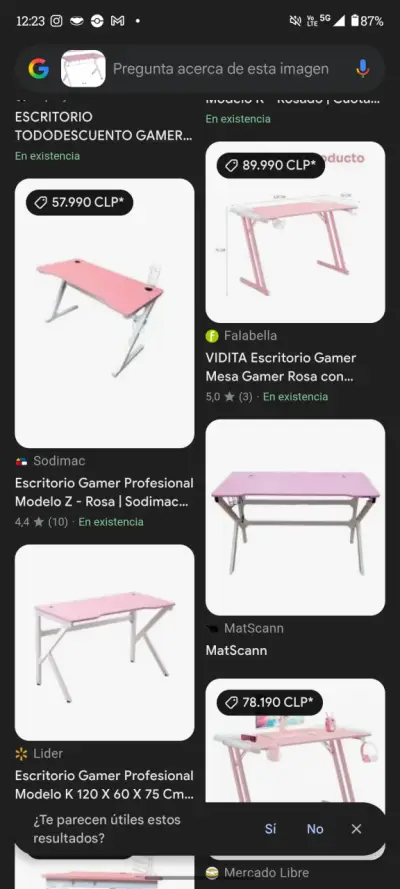 Escritorio rosa moderno grande - miniatura 3