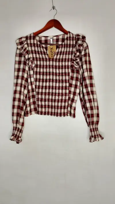 Blusa a cuadros roja y blanca - miniatura 2