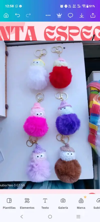 Llavero peluche colorido - miniatura 1
