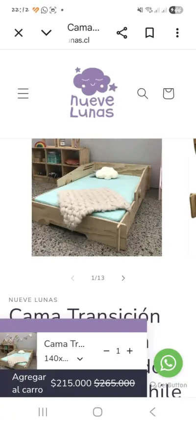 Cama de madera con diseño moderno - miniatura 2