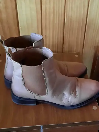 Botines de cuero beige - miniatura 2