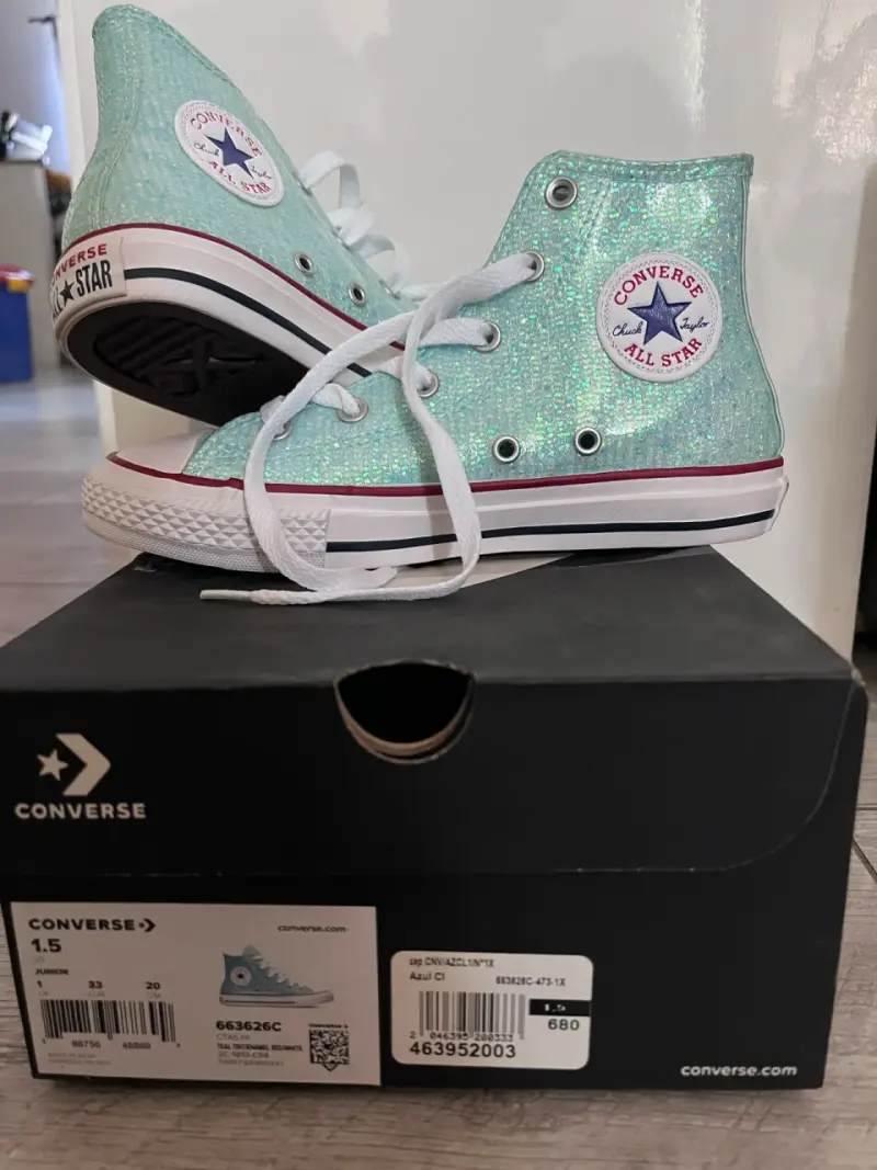 Zapatillas Converse brillantes turquesa