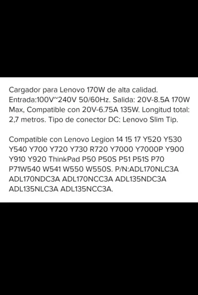 Cargador Lenovo 170W - miniatura 3