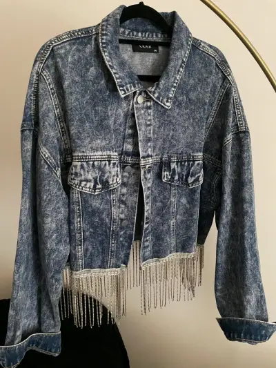 Chaqueta denim con flecos - miniatura 1