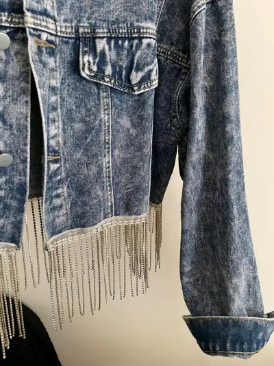 Chaqueta denim con flecos - miniatura 2