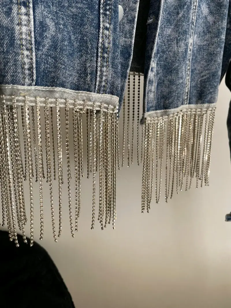 Chaqueta denim con flecos - 3