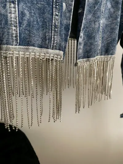 Chaqueta denim con flecos - miniatura 3