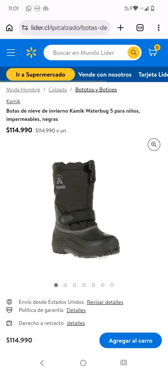 Botas de invierno Kamik negras niño n°4 - 5