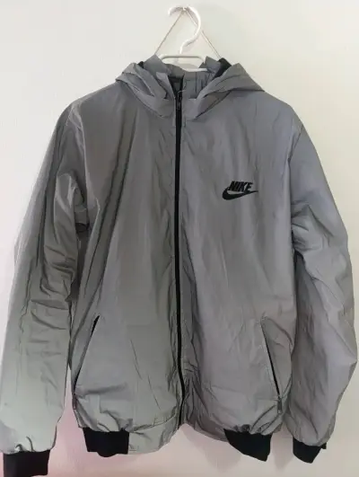 Chaqueta impermeable gris reflectante - miniatura 2