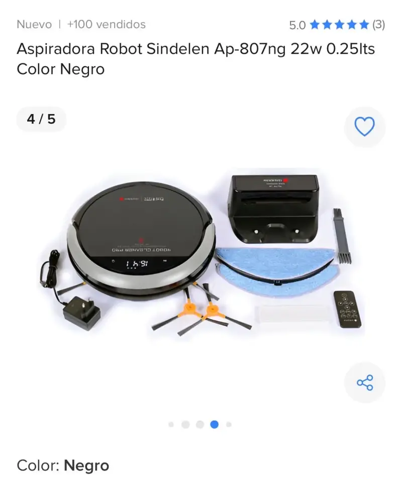 Aspiradora Robot Sindelen AP-807NG Negra