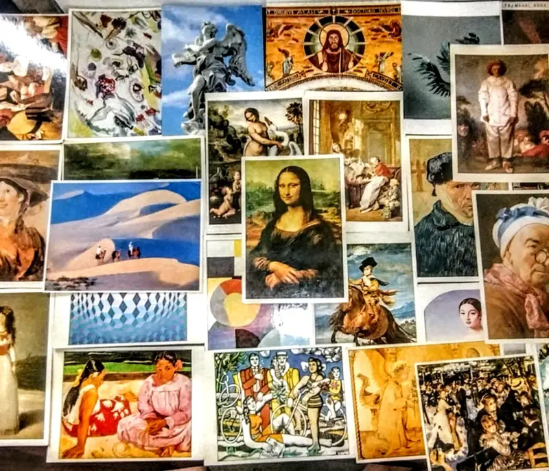 Lote de postales artísticas