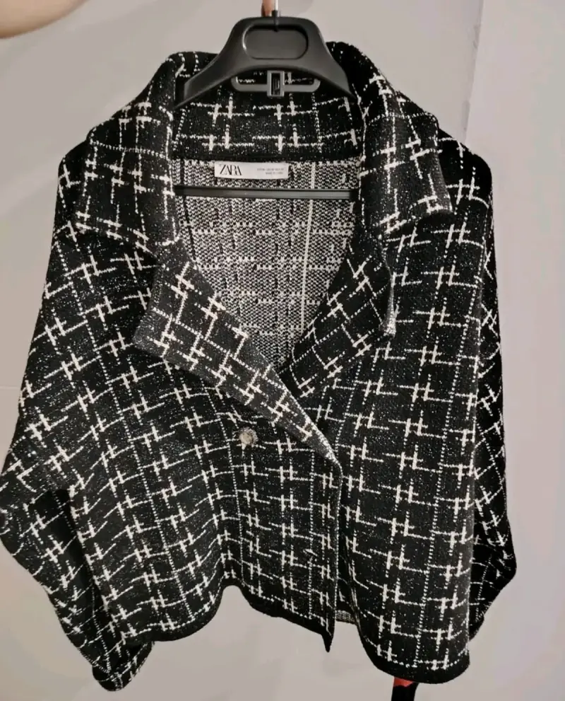 Chaqueta Zara  tejido blanco y negro