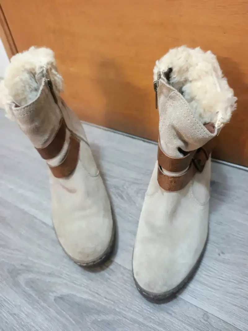 Botines beige con forro de lana - 3