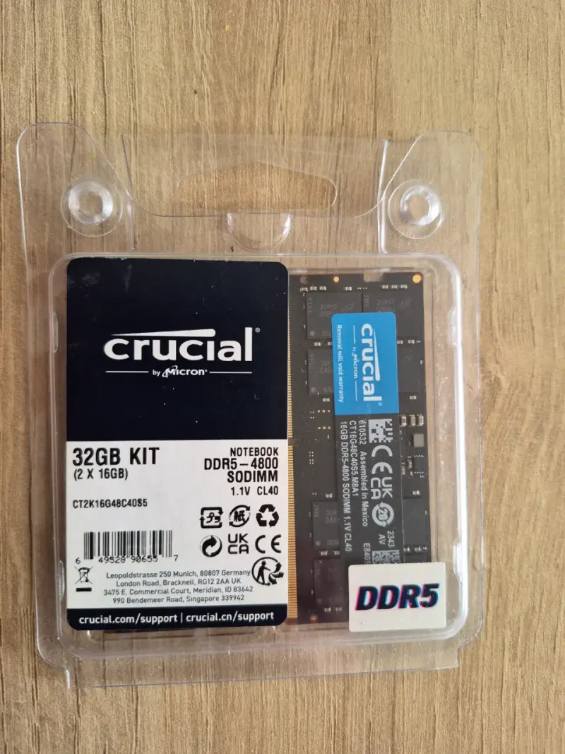 Kit Memoria RAM notebook Crucial DDR5 32GB (2x16) - 1