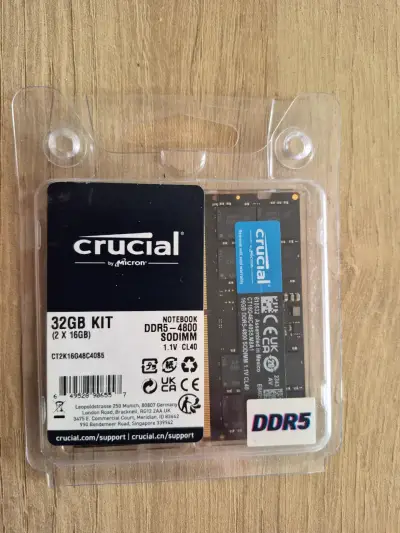 Kit Memoria RAM notebook Crucial DDR5 32GB (2x16) - miniatura 1