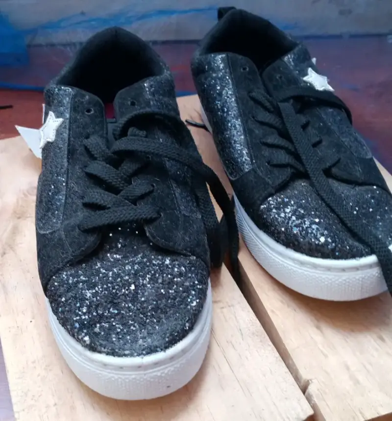 Zapatillas kid star negras con brillo - 1