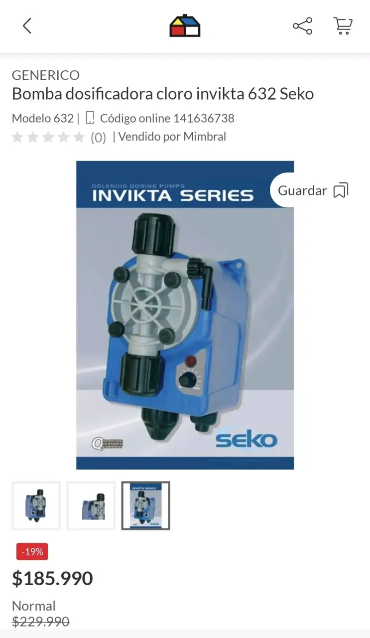 Bomba dosificadora cloro Seko 632