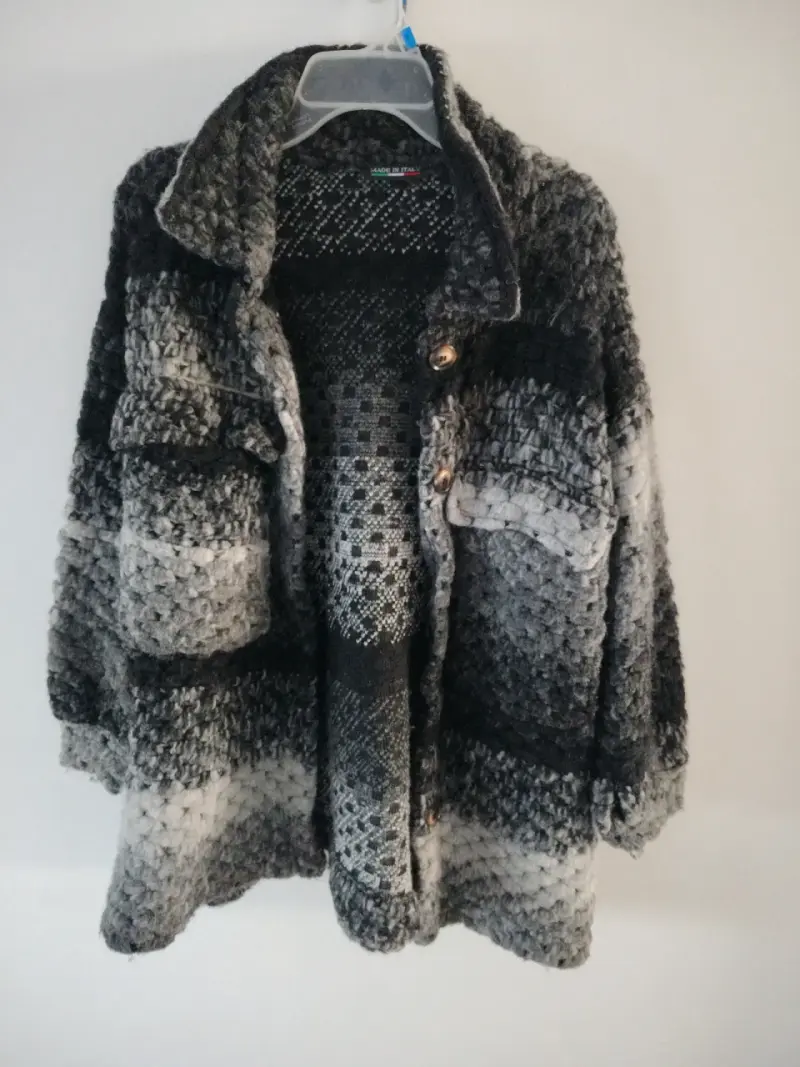 Chaqueta de lana gris degradé